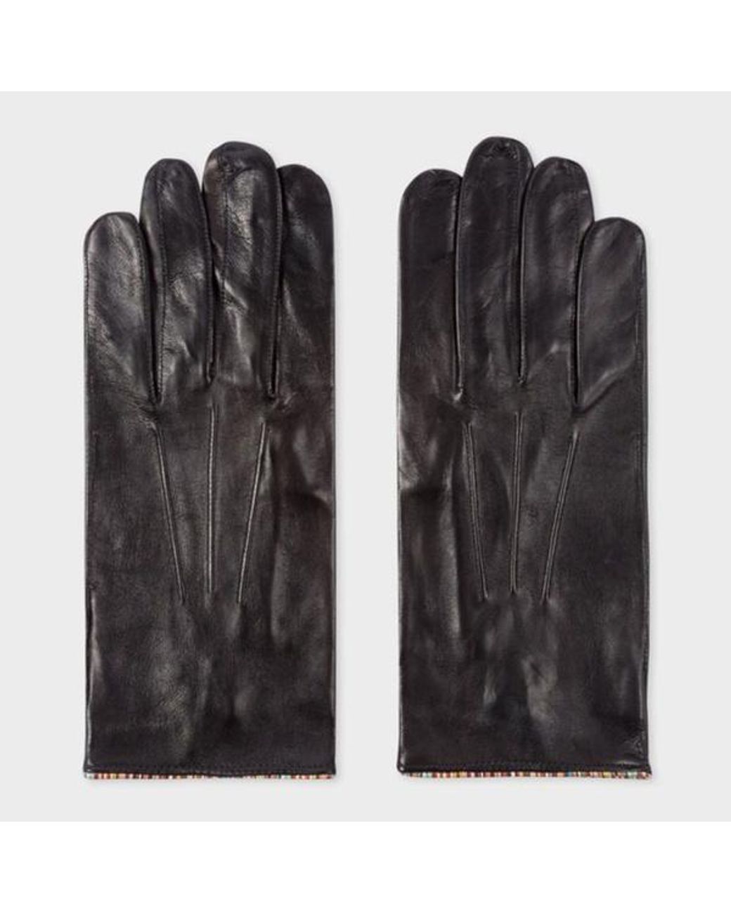 Paul Smith Black Men Glove Striped Piping for men