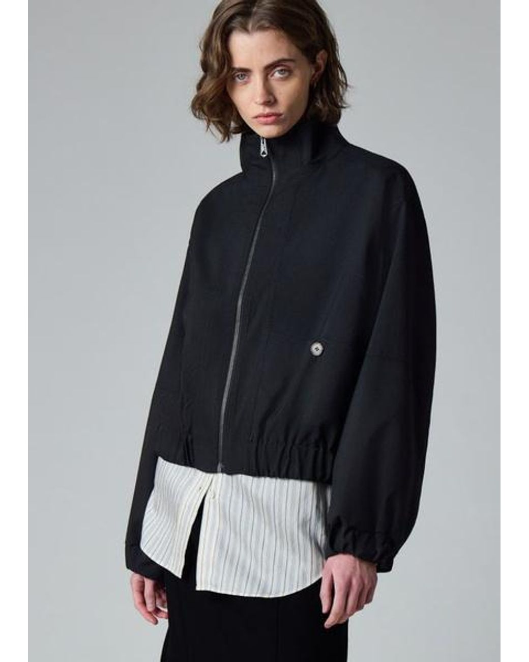 Paul Smith Black Hopsack Wool Bomber Jacket