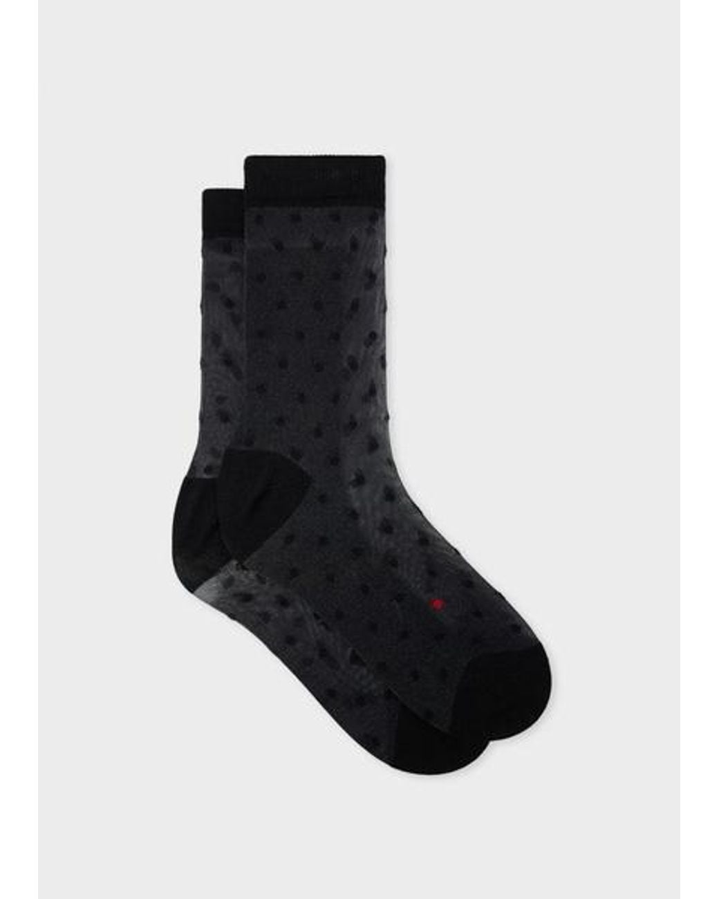 Paul Smith Black Sheer Polka Dot Socks