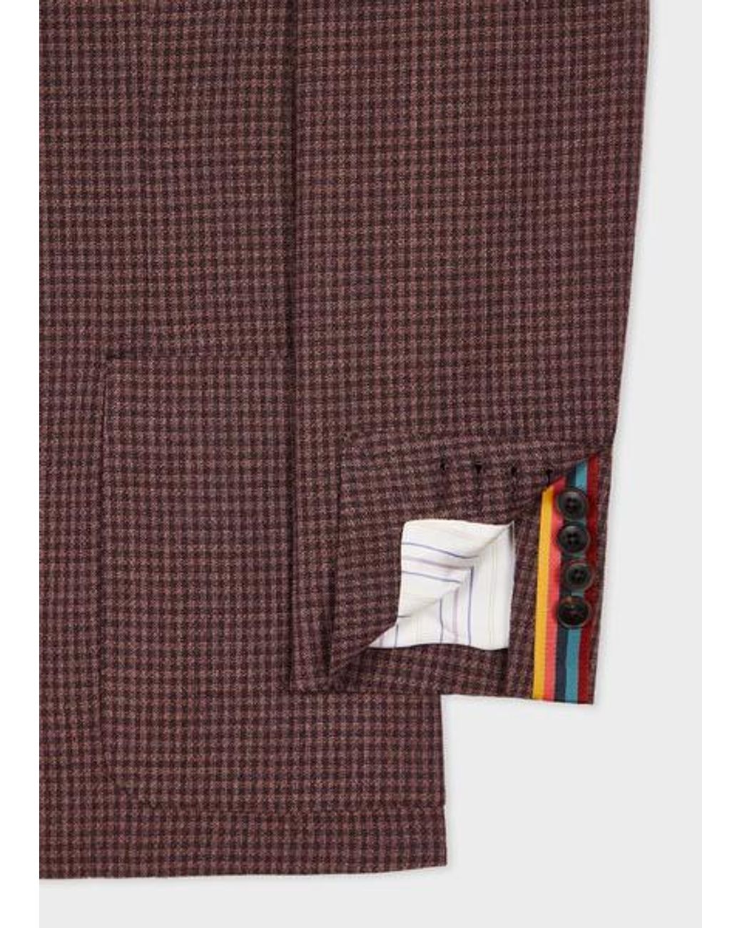 Paul Smith Brown Stretch-Wool Gingham Check Blazer for men