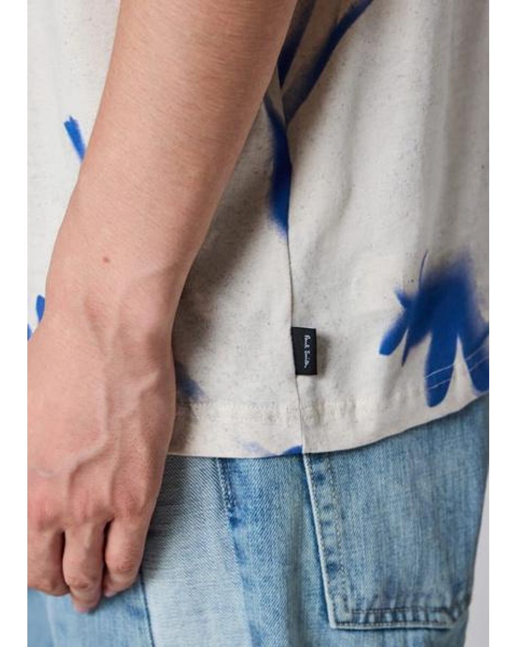 Paul Smith Blue Ecru 'Cynotype Floral' T-Shirt for men