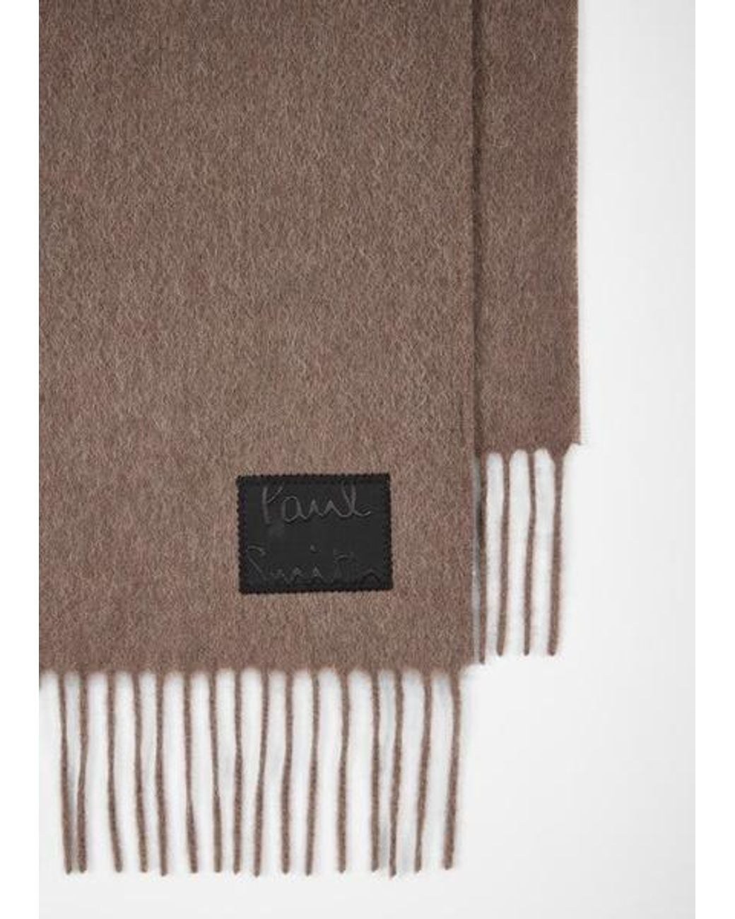 Paul Smith Brown Taupe Cashmere Logo Scarf for men