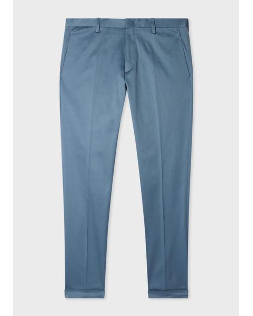 Paul Smith Blue Slim-Fit Mid Stretch-Cotton Chinos for men