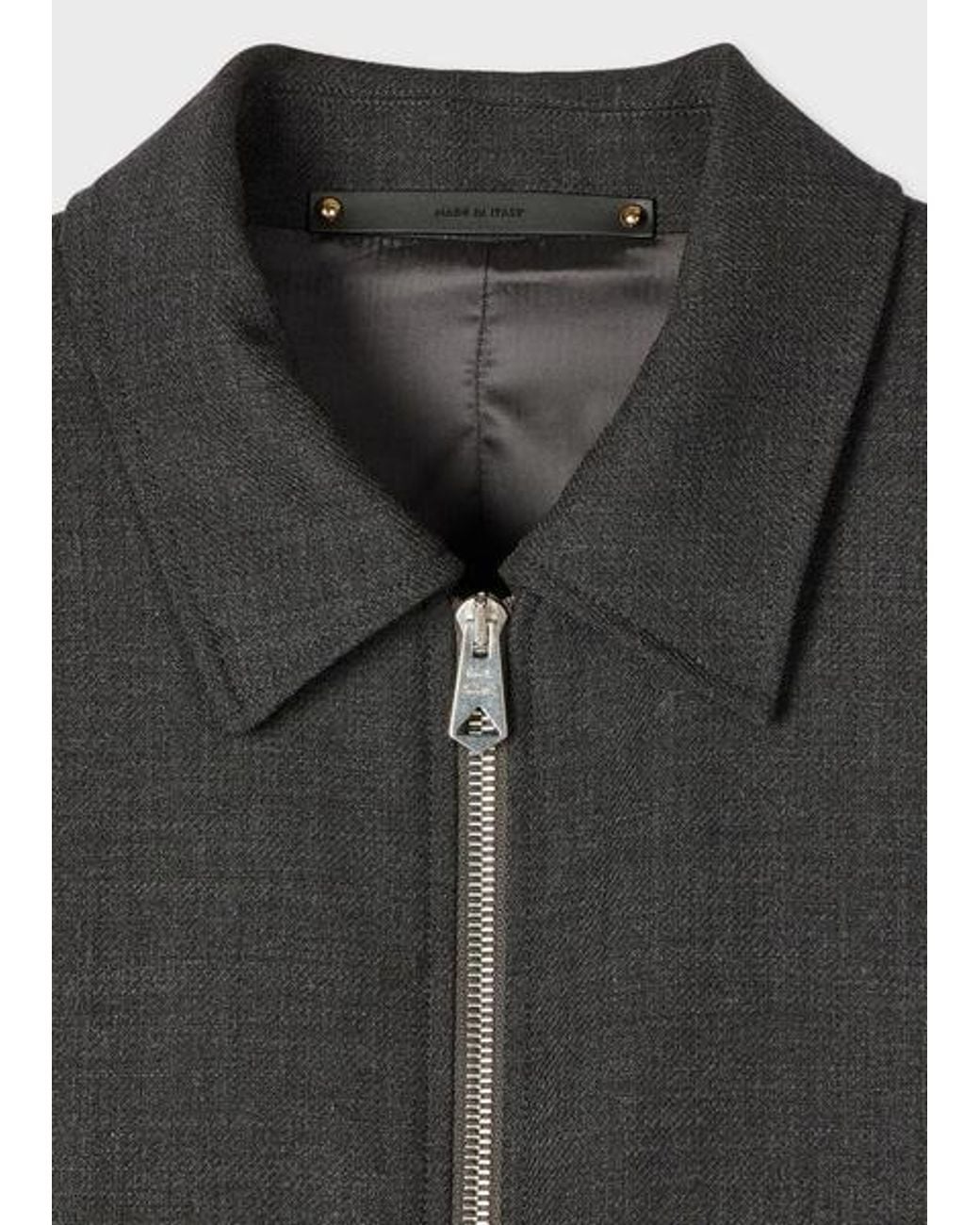 Paul Smith Black Cordonetto Wool Zip Jacket for men