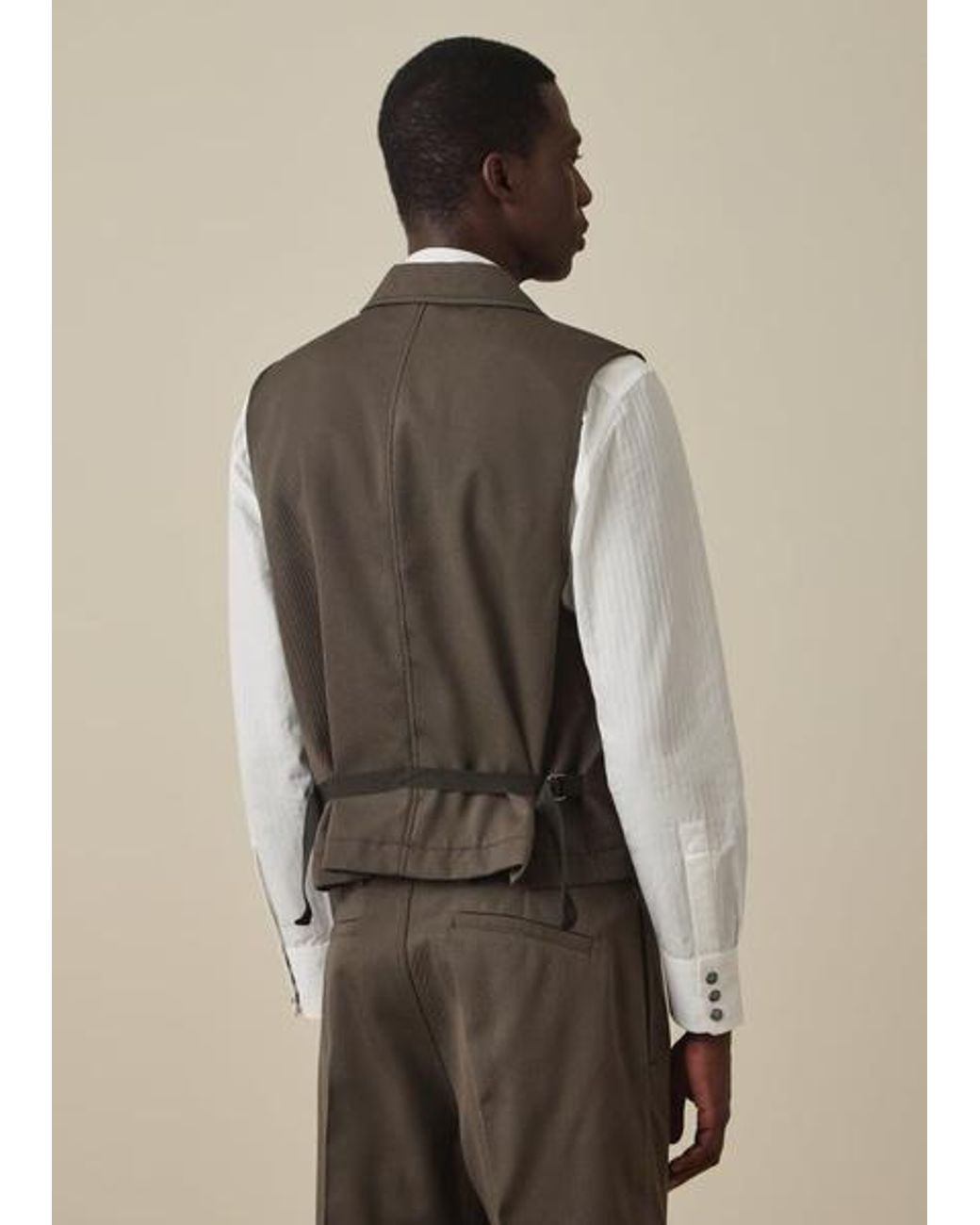 Paul Smith Brown Wool-Twill Vest Jacket for men
