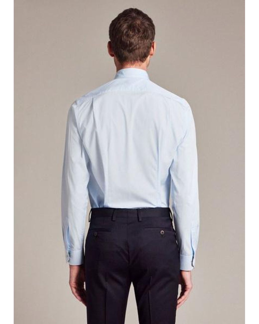 Paul Smith White Tailored-fit Sky Blue Cotton 'artist Stripe' Cuff Shirt for men
