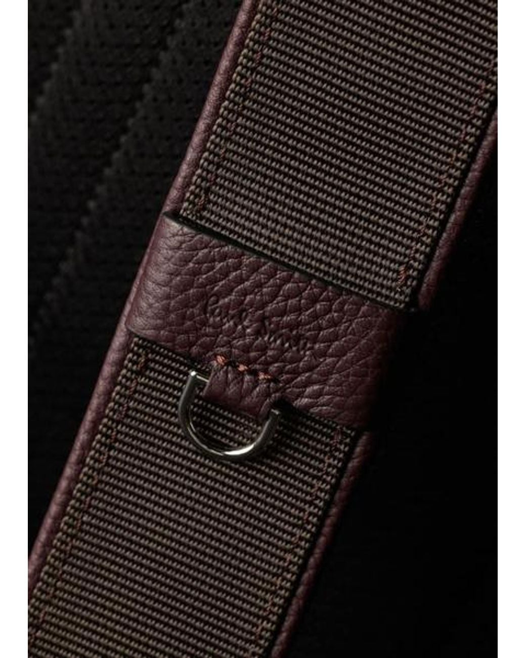 Paul Smith Purple Burgundy Leather Backpack for men