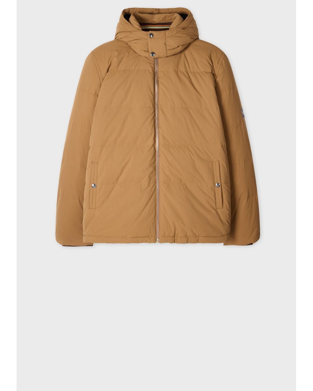 Paul Smith Natural Tan Down Jacket With Detachable Hood for men