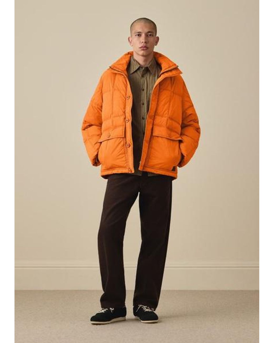 Paul Smith Orange Enzyme-Washed Padded Jacket for men