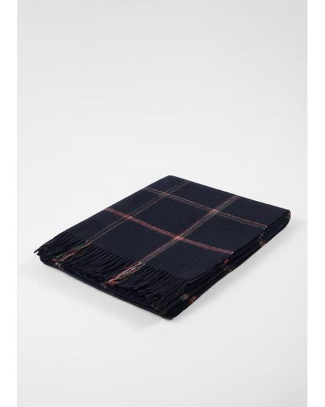 Paul Smith Blue 'Signature Check' Wool-Cashmere Blanket