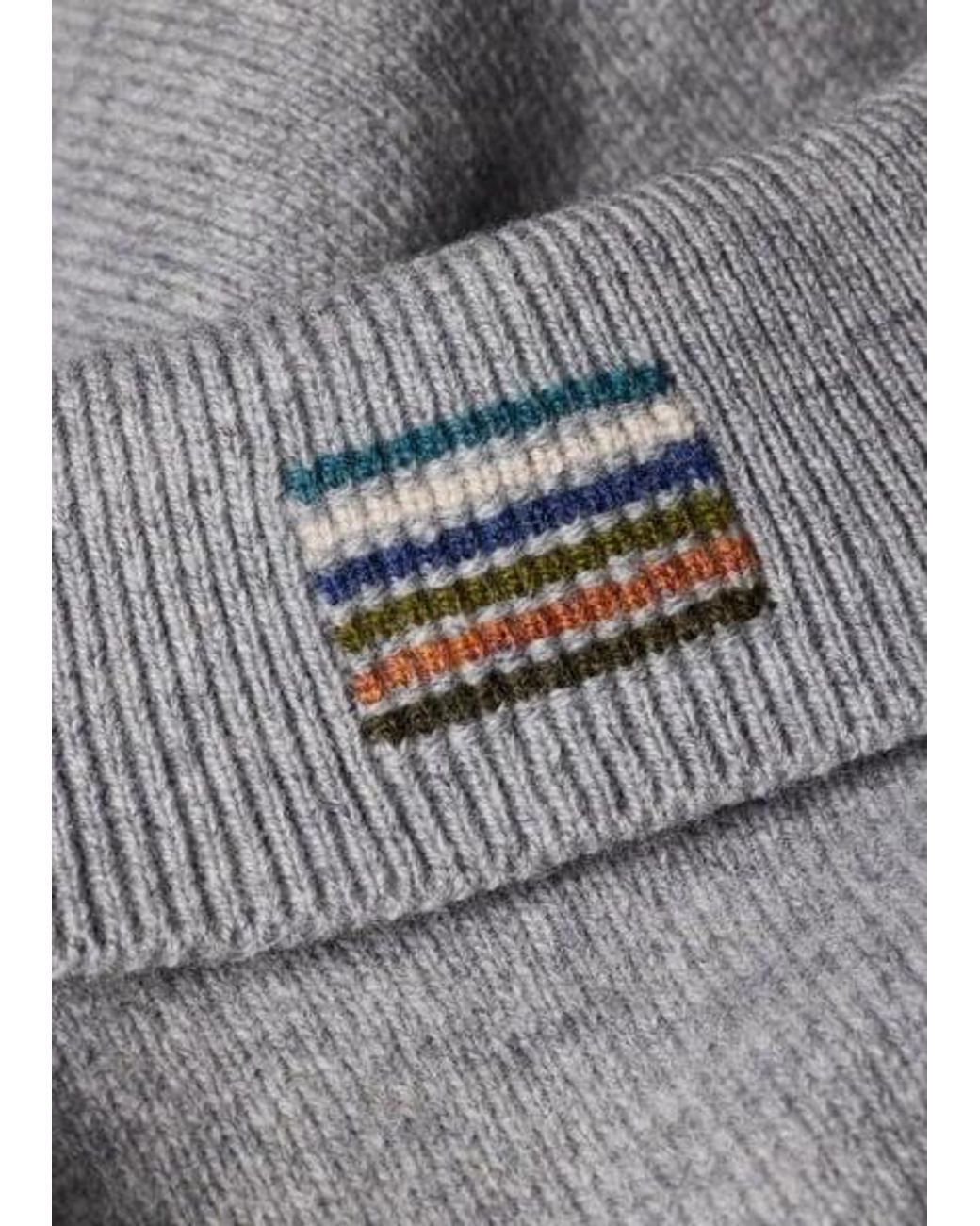 Paul Smith Gray Merino Wool Long-Sleeve Polo Shirt for men