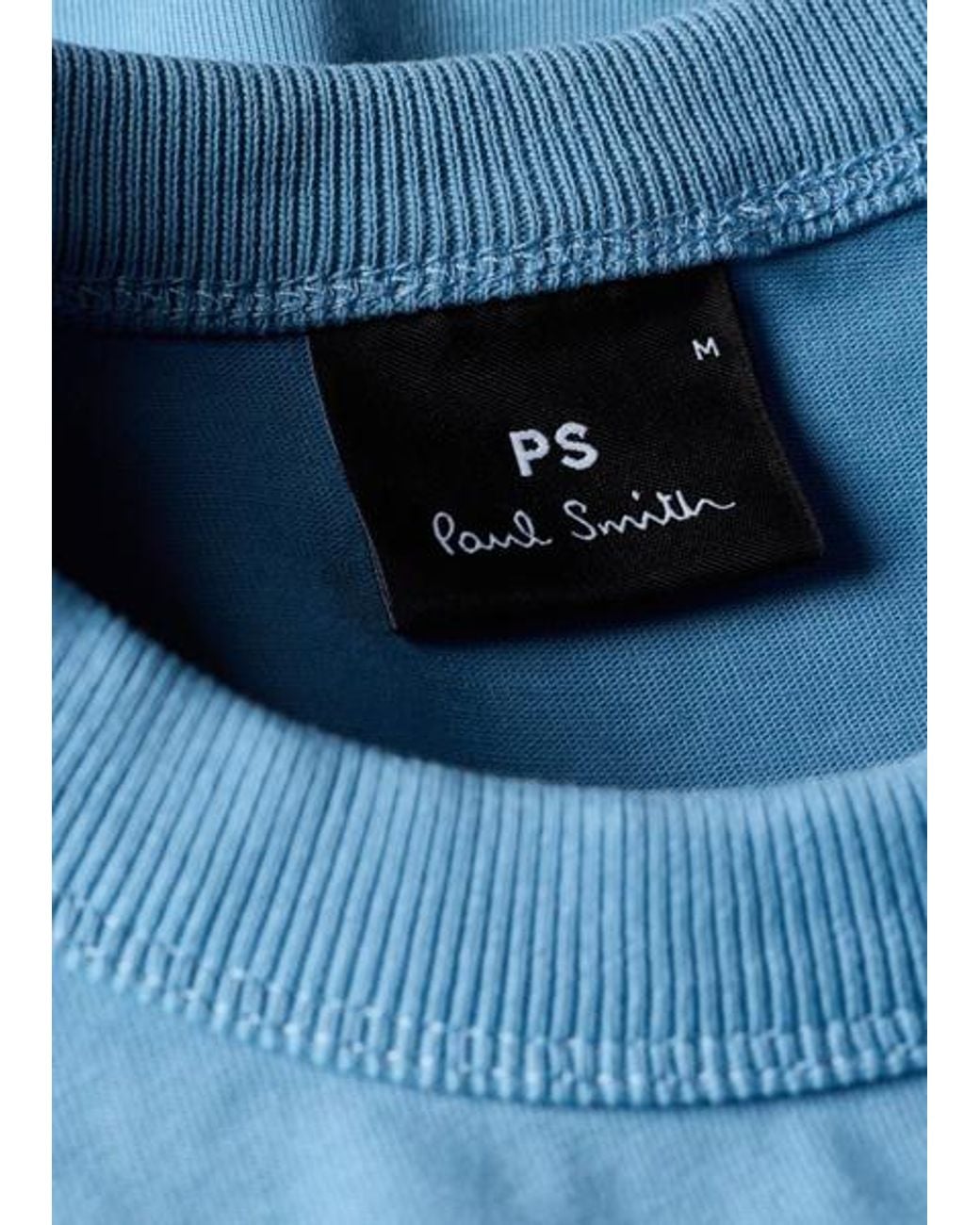 Paul Smith Blue Oversized Sky Logo Embroidery Cotton T-Shirt for men