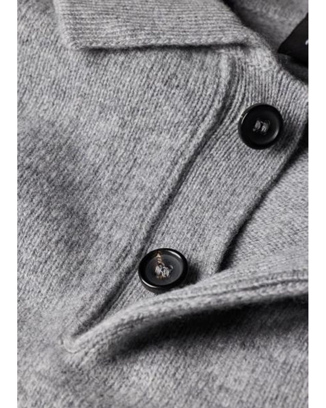 Paul Smith Gray Merino Wool Long-Sleeve Polo Shirt for men