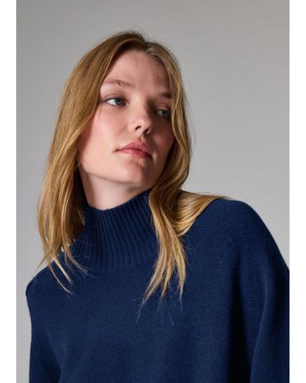 Paul Smith Blue Cashmere-Blend Roll Neck Sweater