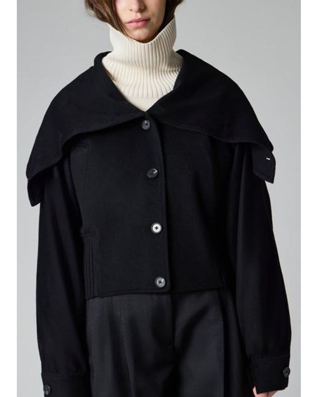 Paul Smith Gray Cashmere-Blend Oversized Collar Jacket