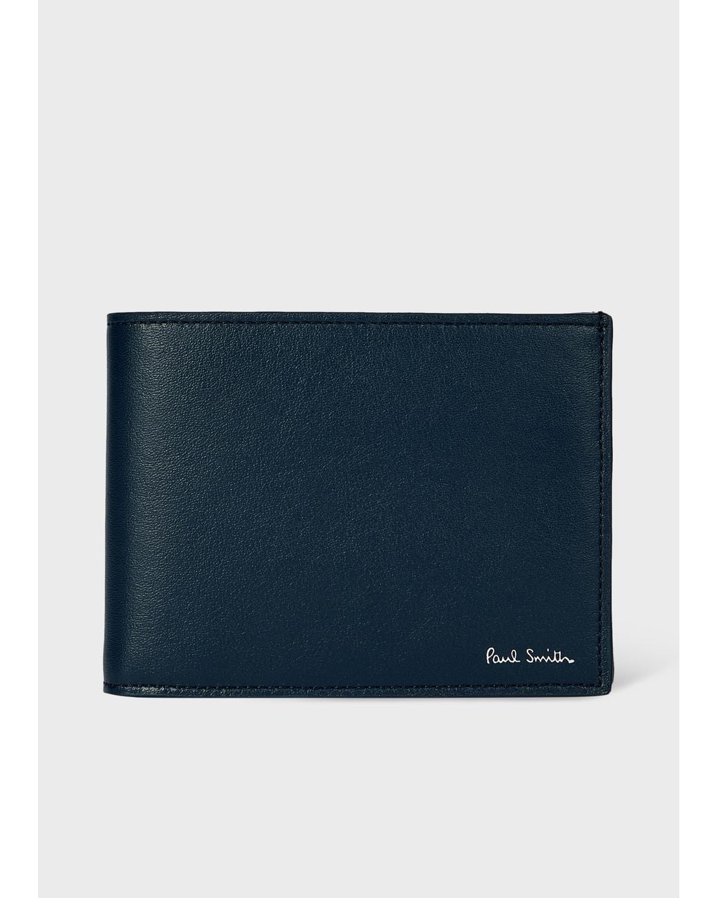 Paul Smith Blue Dark 'London Travel' Billfold Wallet for men