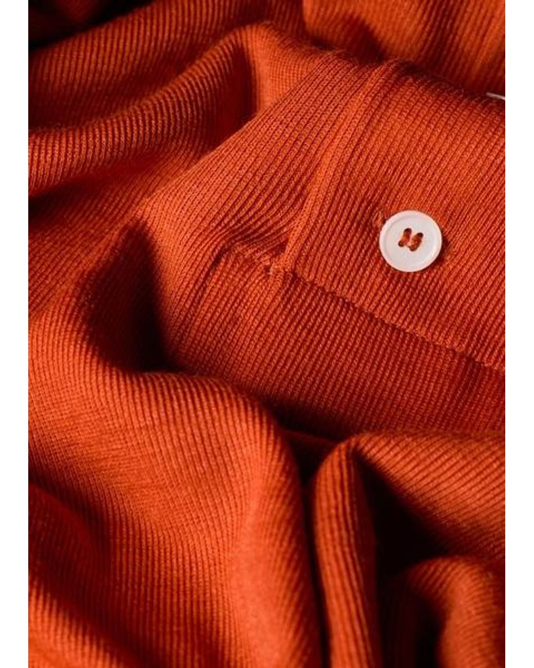 Paul Smith Orange Ribbed Wool Henley Top for men