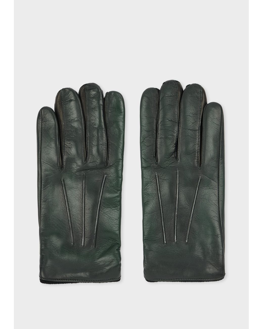 Paul Smith Green Petrol Leather Gloves for men