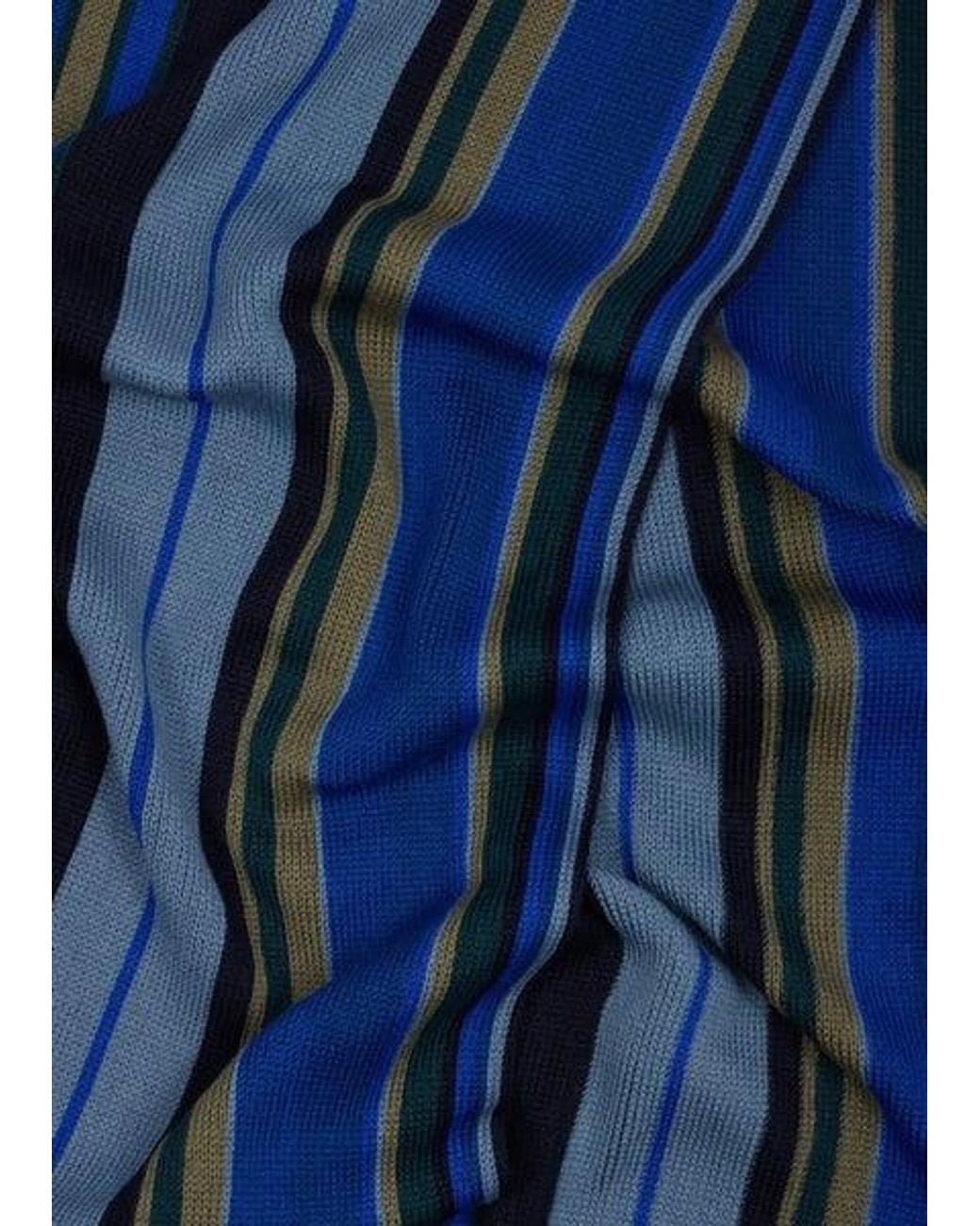 Paul Smith Blue Mini Wool Scarf for men