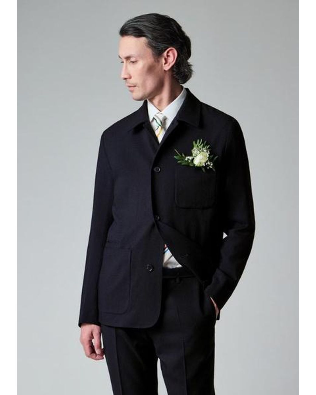 Paul Smith Blue Two-Ply Hopsack Wool Work Jacket for men