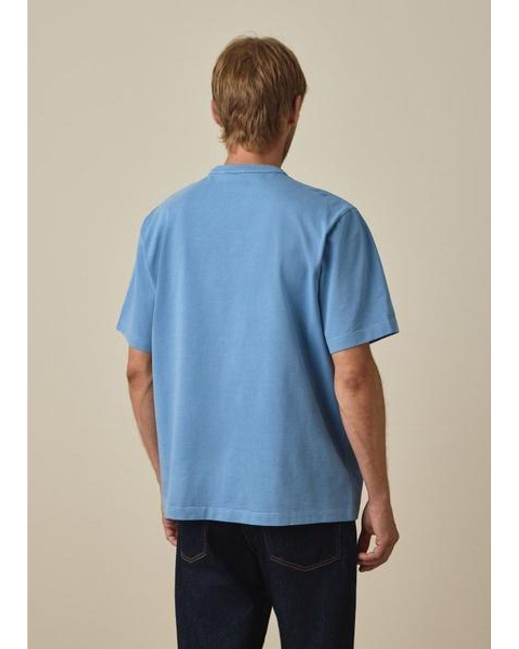 Paul Smith Blue Oversized Sky Logo Embroidery Cotton T-Shirt for men