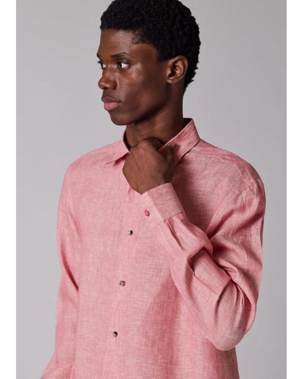 Paul Smith Pink Linen Shirt for men