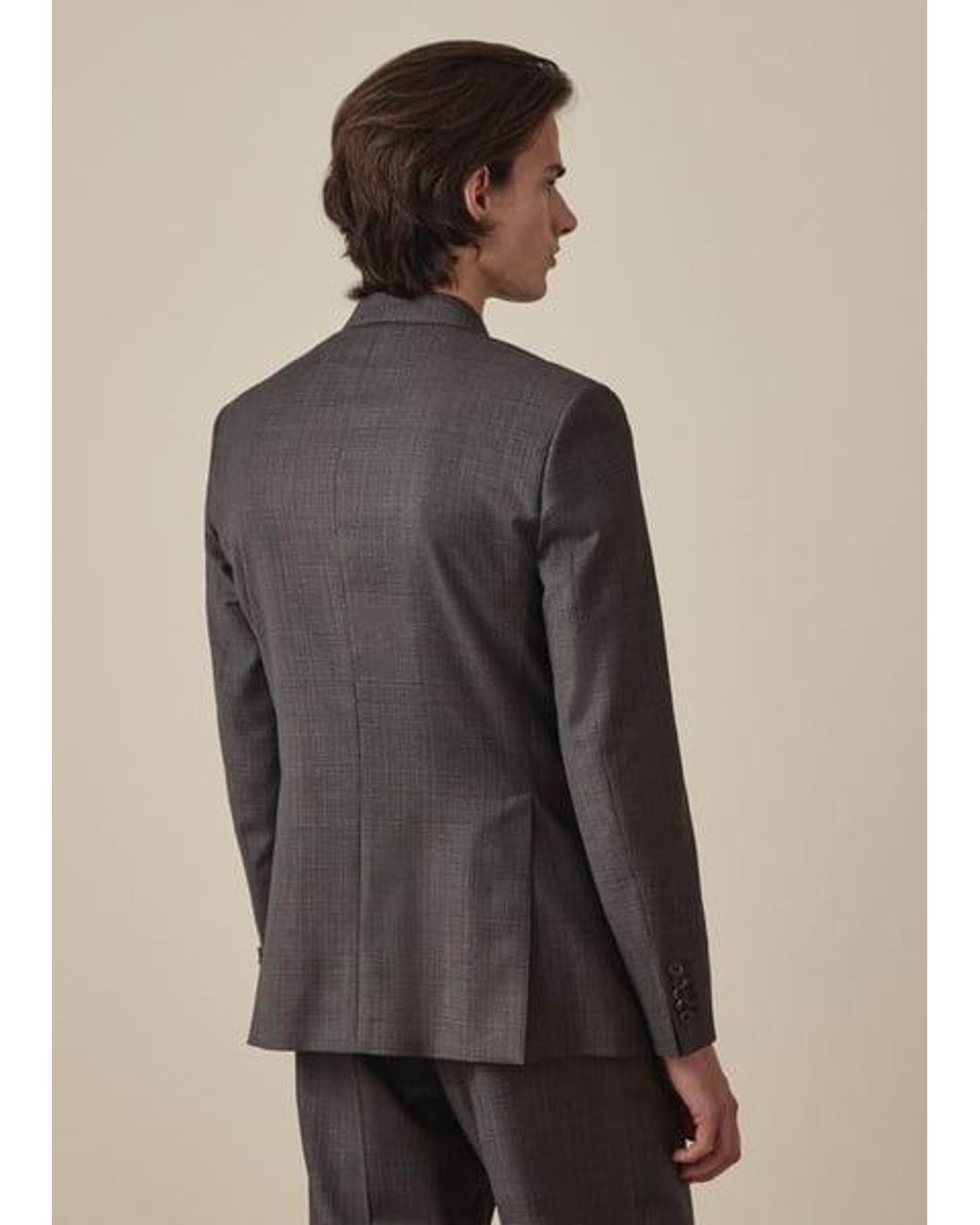 Paul Smith Black Sharkskin Check Double-Breasted Blazer for men