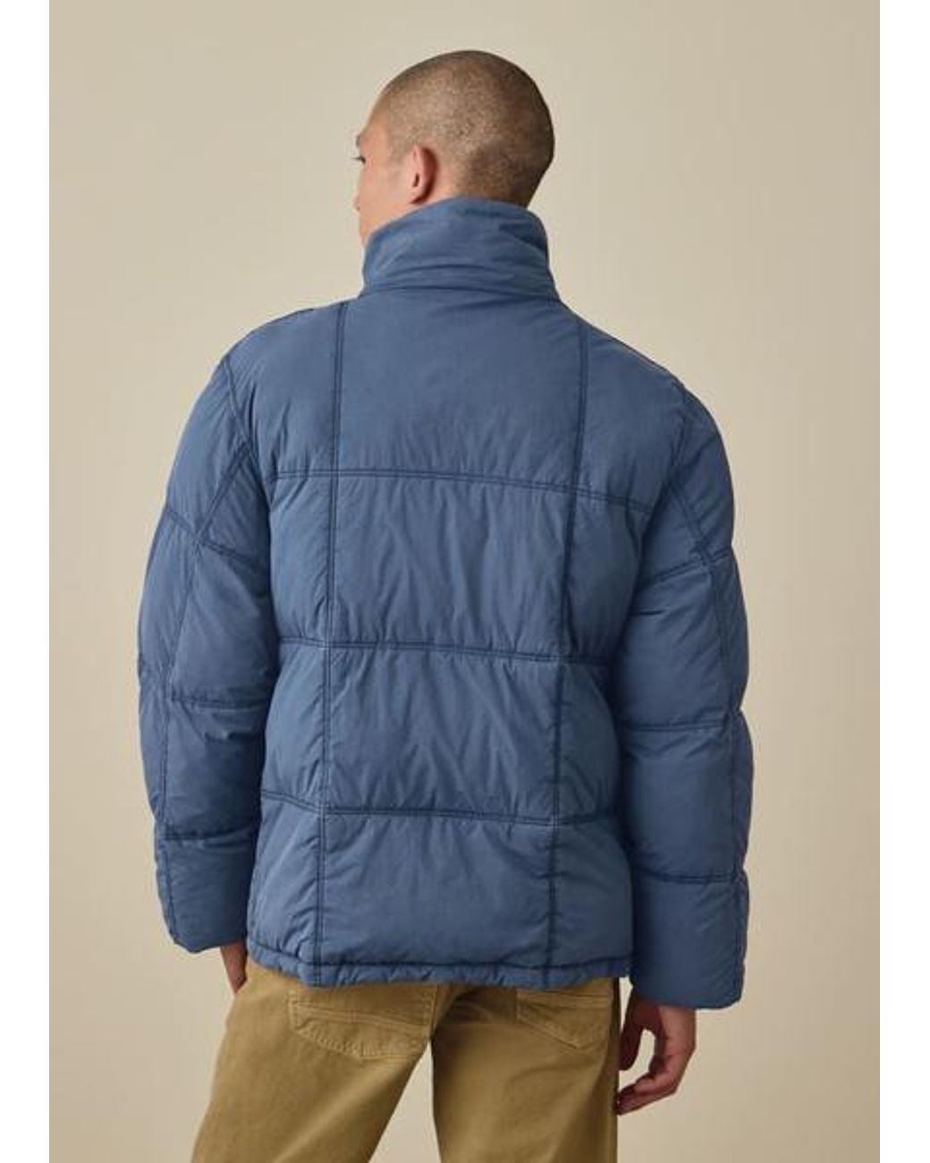 Paul Smith Blue Enzyme-Washed Padded Jacket for men
