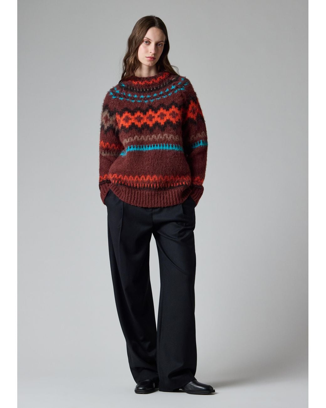 Paul Smith Red Fair Isle Wool-Alpaca Sweater