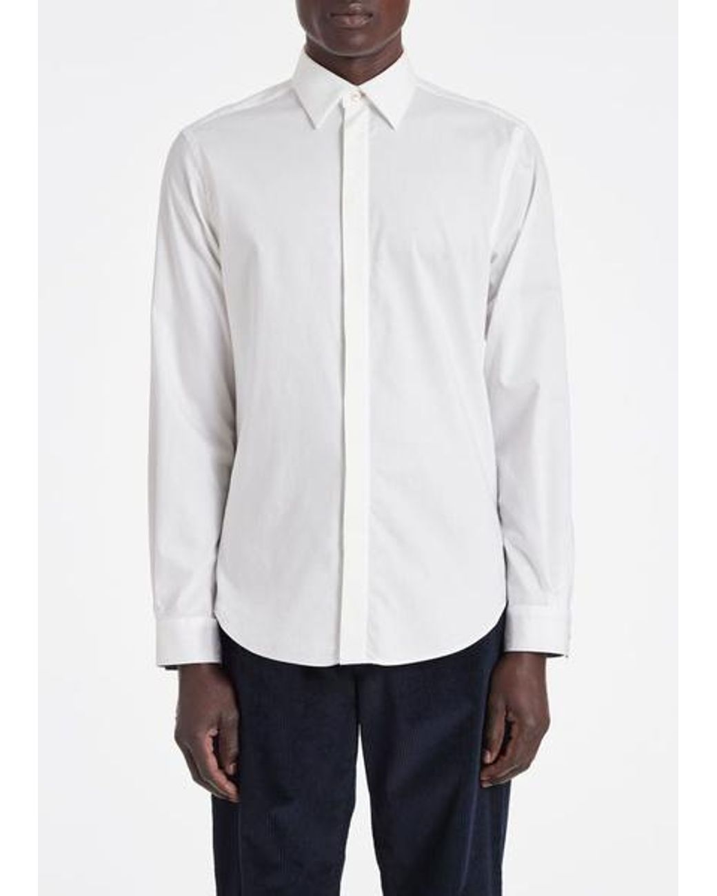 Paul Smith White Slim-Fit Cotton Twill Easy Care Shirt for men
