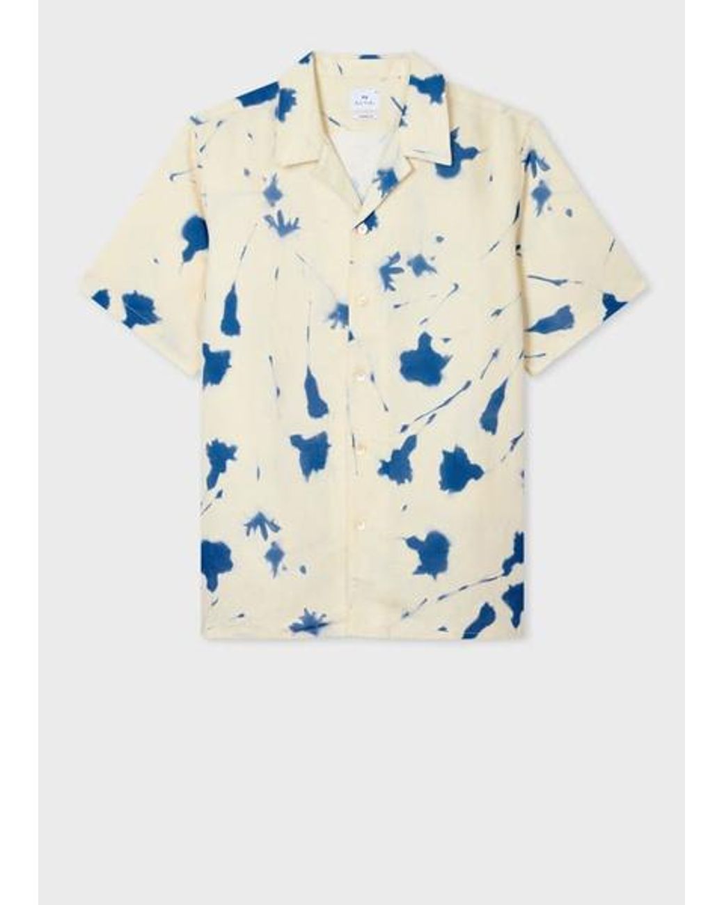 Paul Smith White Ecru 'Cynotype Floral' Linen-Blend Shirt for men