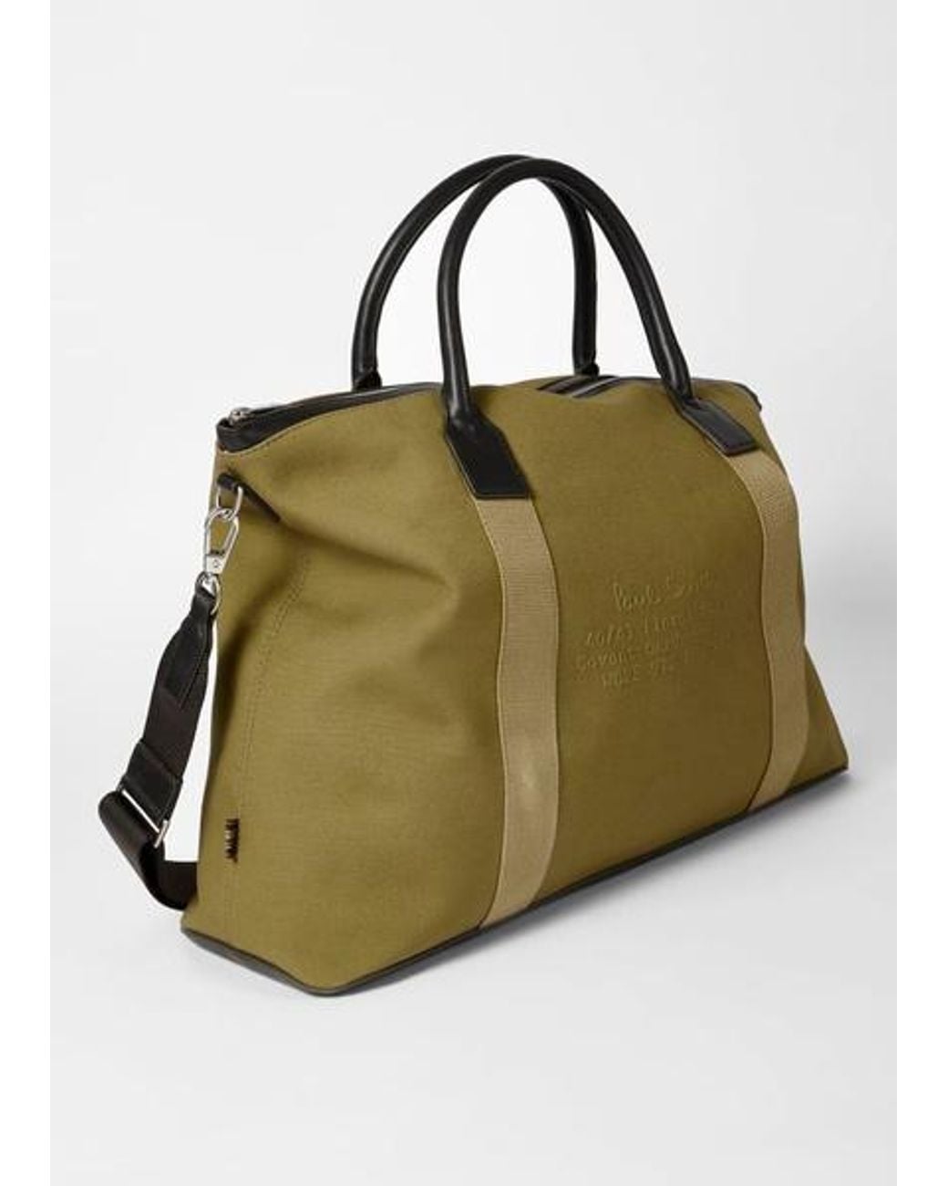 Paul Smith Green Khaki Canvas Tote Bag for men