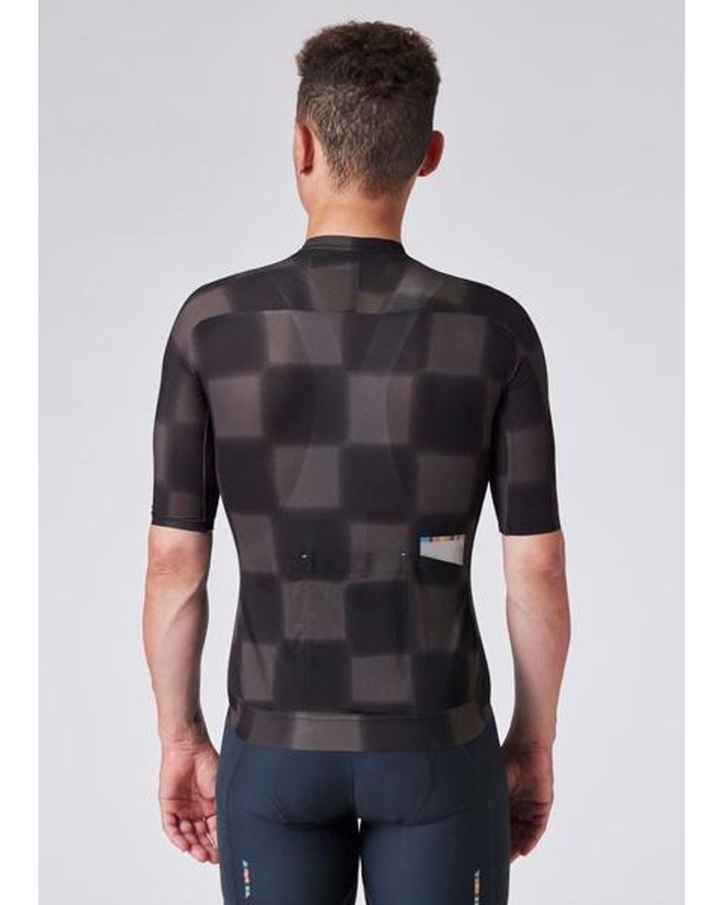 Paul Smith Black Checkerboard Race Cycling Jersey for men