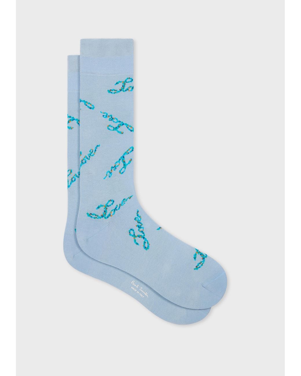 Paul Smith Blue Sky 'Love' Socks for men