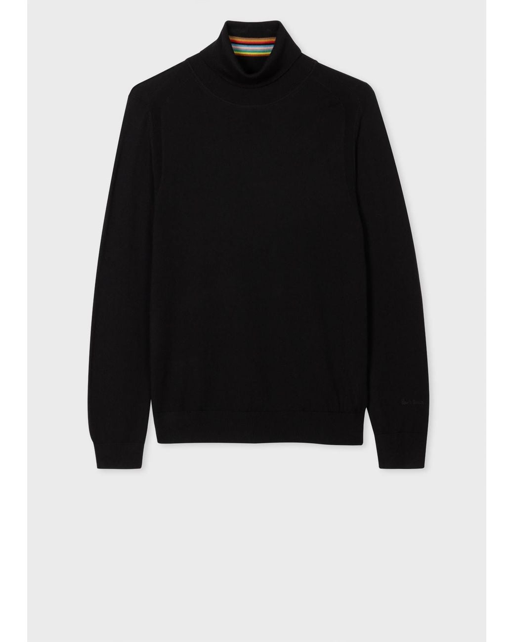 Paul Smith Black Merino Wool Roll Neck Sweater for men