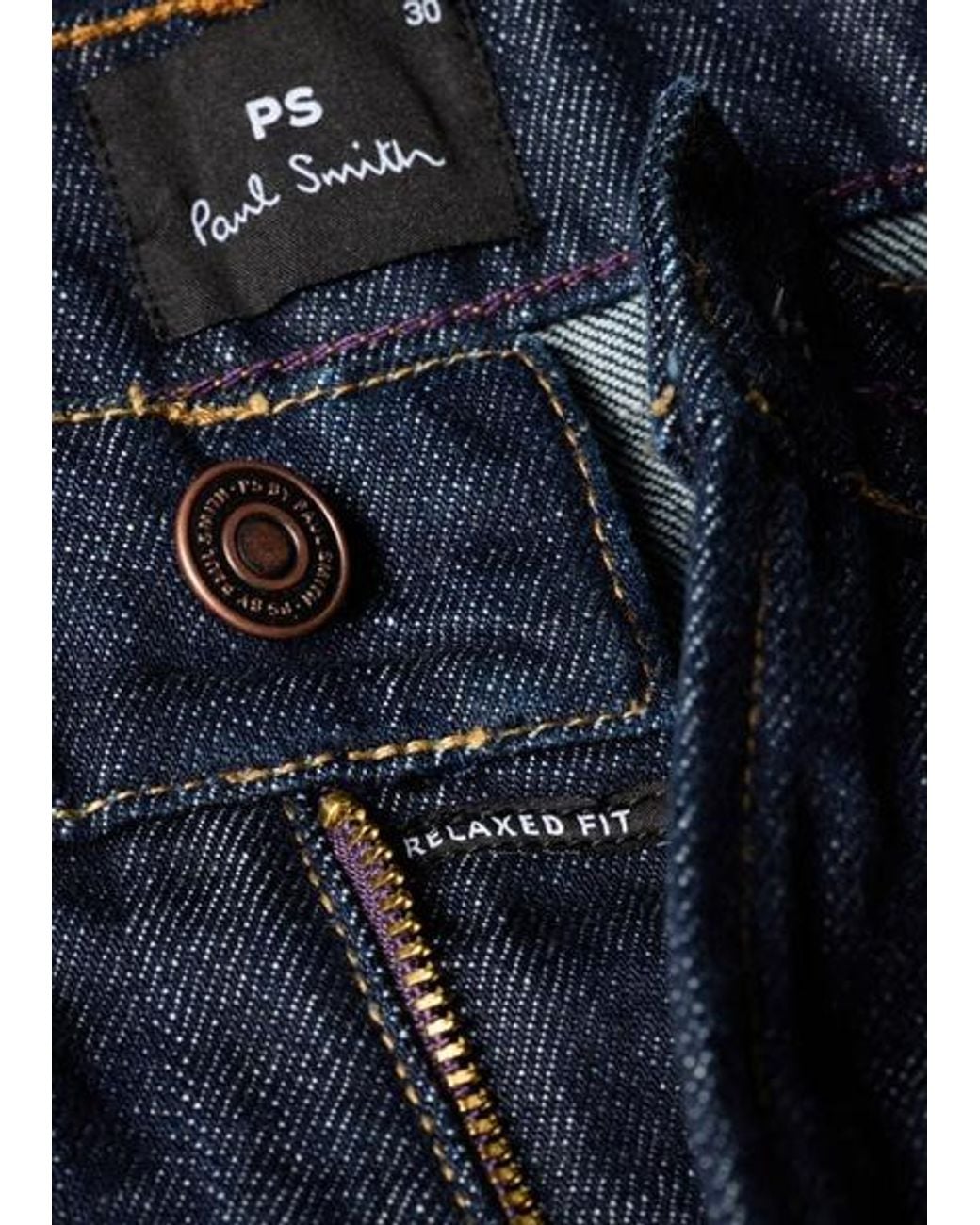 Paul Smith Blue Relaxed-Fit 'Organic Authentic Twill' Jeans for men