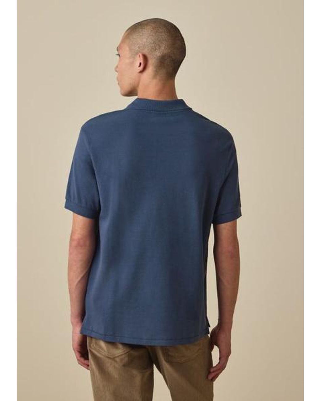 Paul Smith Blue Washed Organic Cotton Zebra Polo Shirt for men