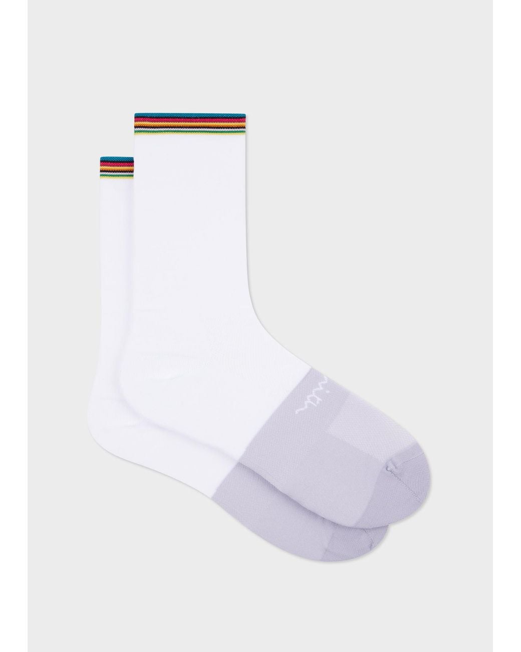 Paul Smith White 'Signature Stripe' Cycling Socks for men