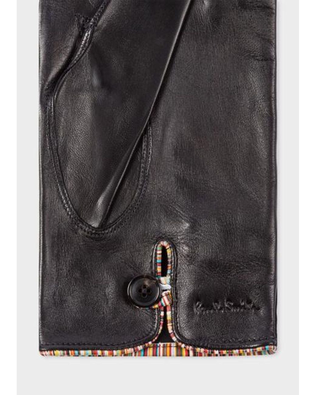 Paul Smith Black Men Glove Striped Piping for men