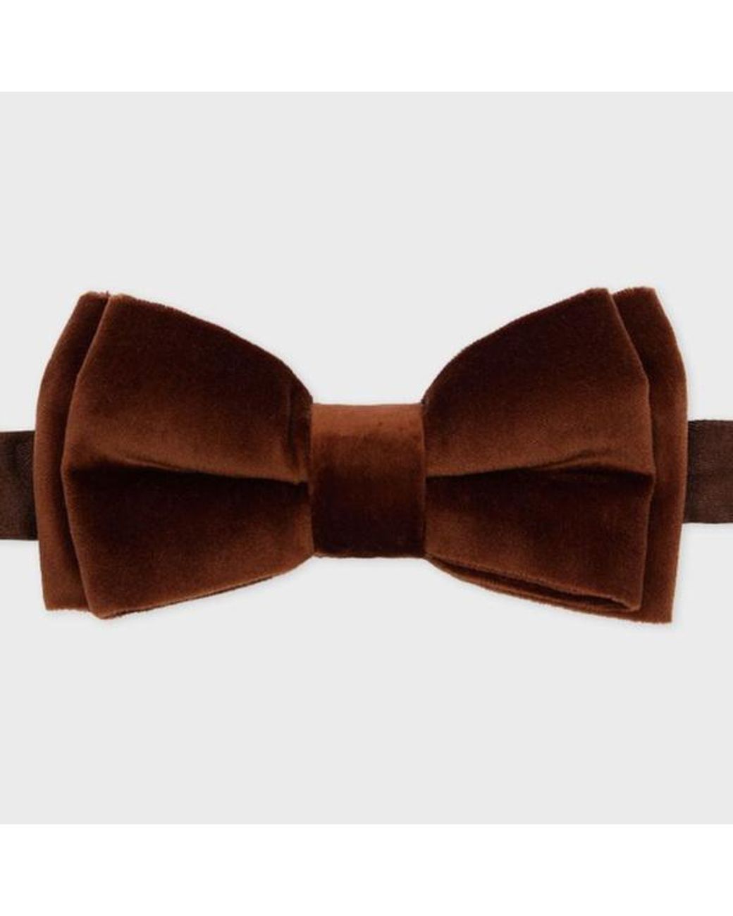 Paul Smith Brown Dark Velvet Pre-Tied Bow Tie for men