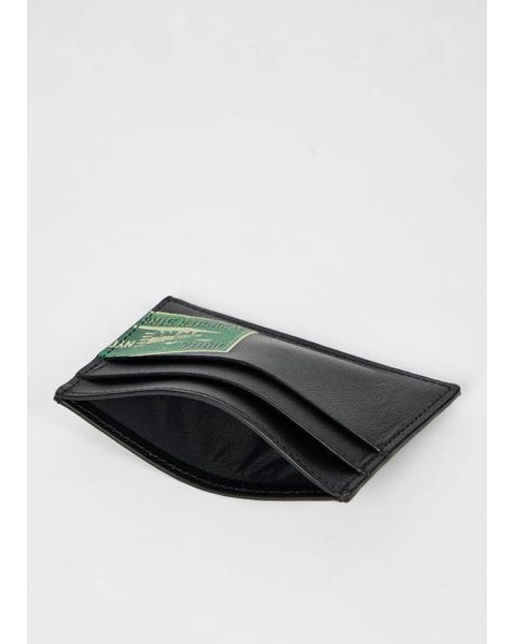 Paul Smith Green 'Hotel Stickers' Credit Card Holder for men
