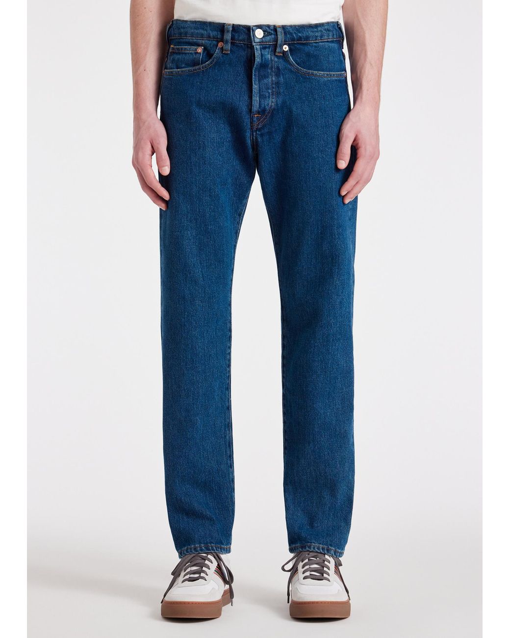 Paul Smith Blue Standard-Fit Mid-Wash 'Organic Authentic Twill' Jeans for men