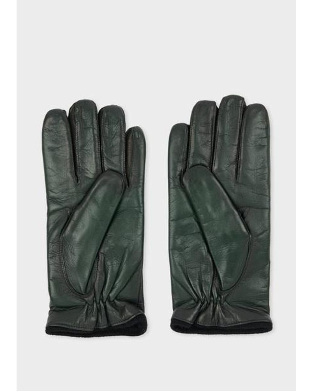 Paul Smith Green Petrol Leather Gloves for men