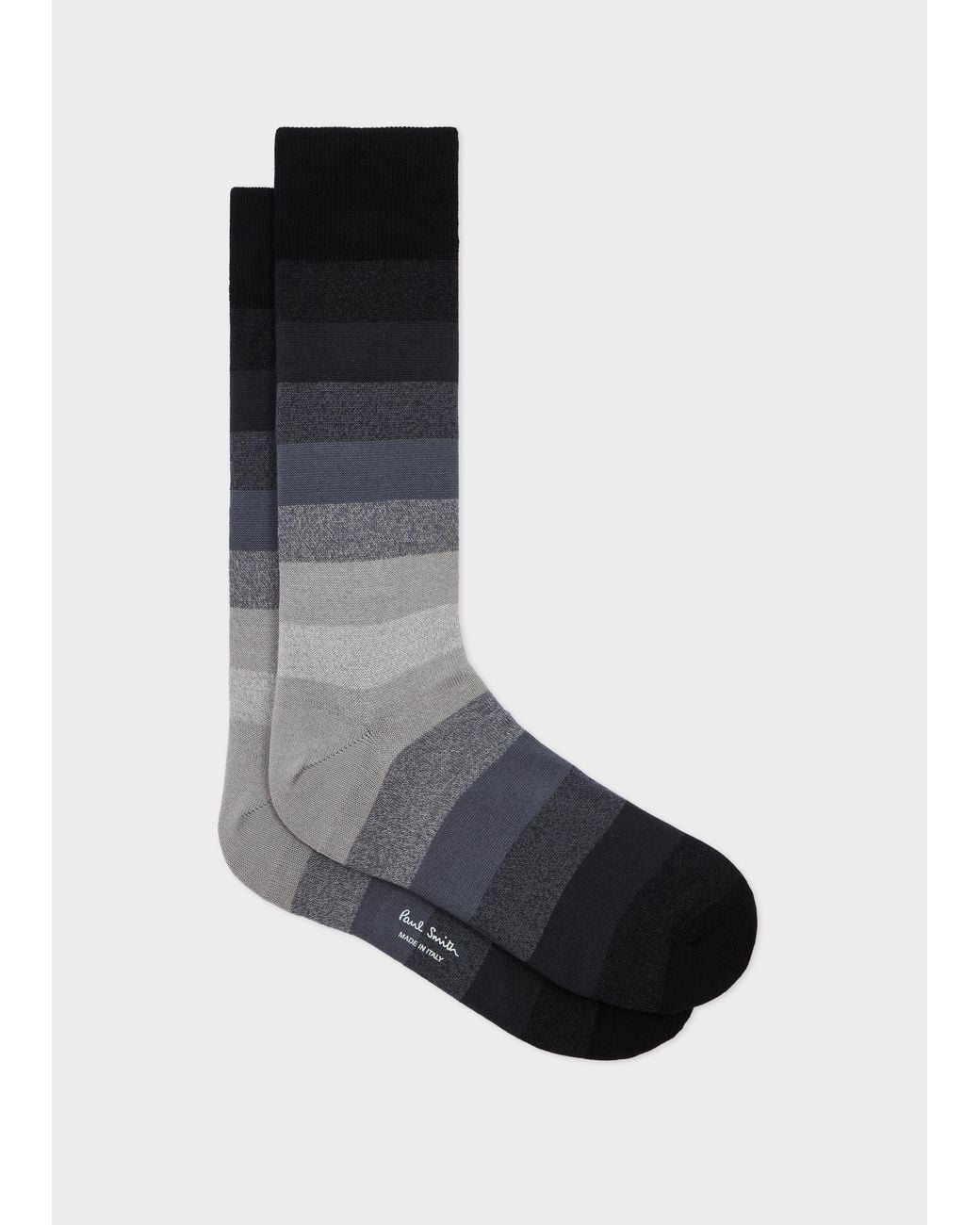 Paul Smith Black Cotton-Blend Ombre Stripe Socks for men