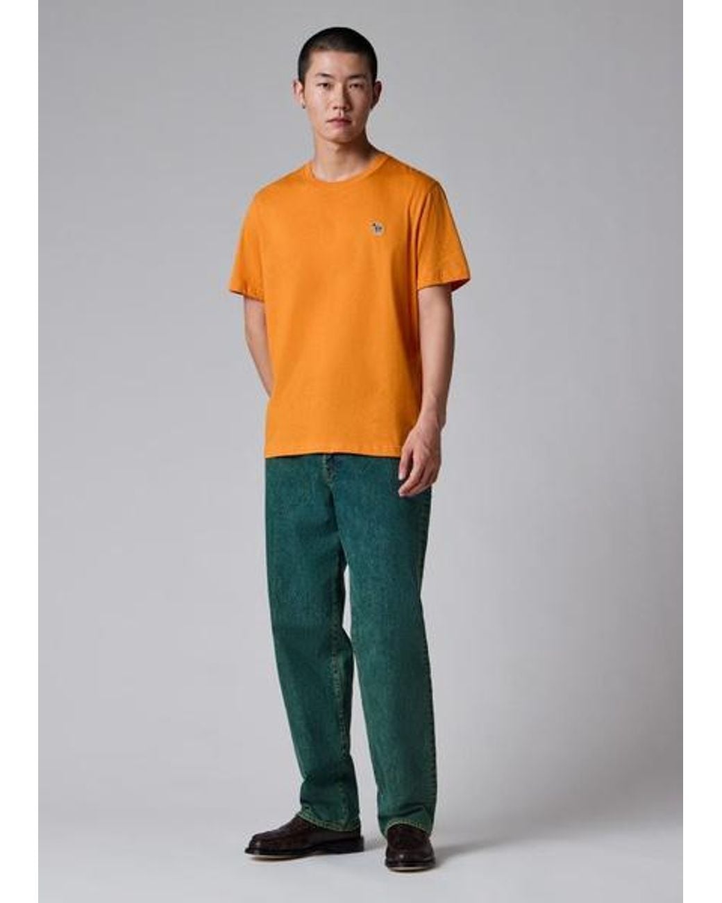 Paul Smith Orange Relaxed-Fit Tint Crosshatch Stretch Jeans for men