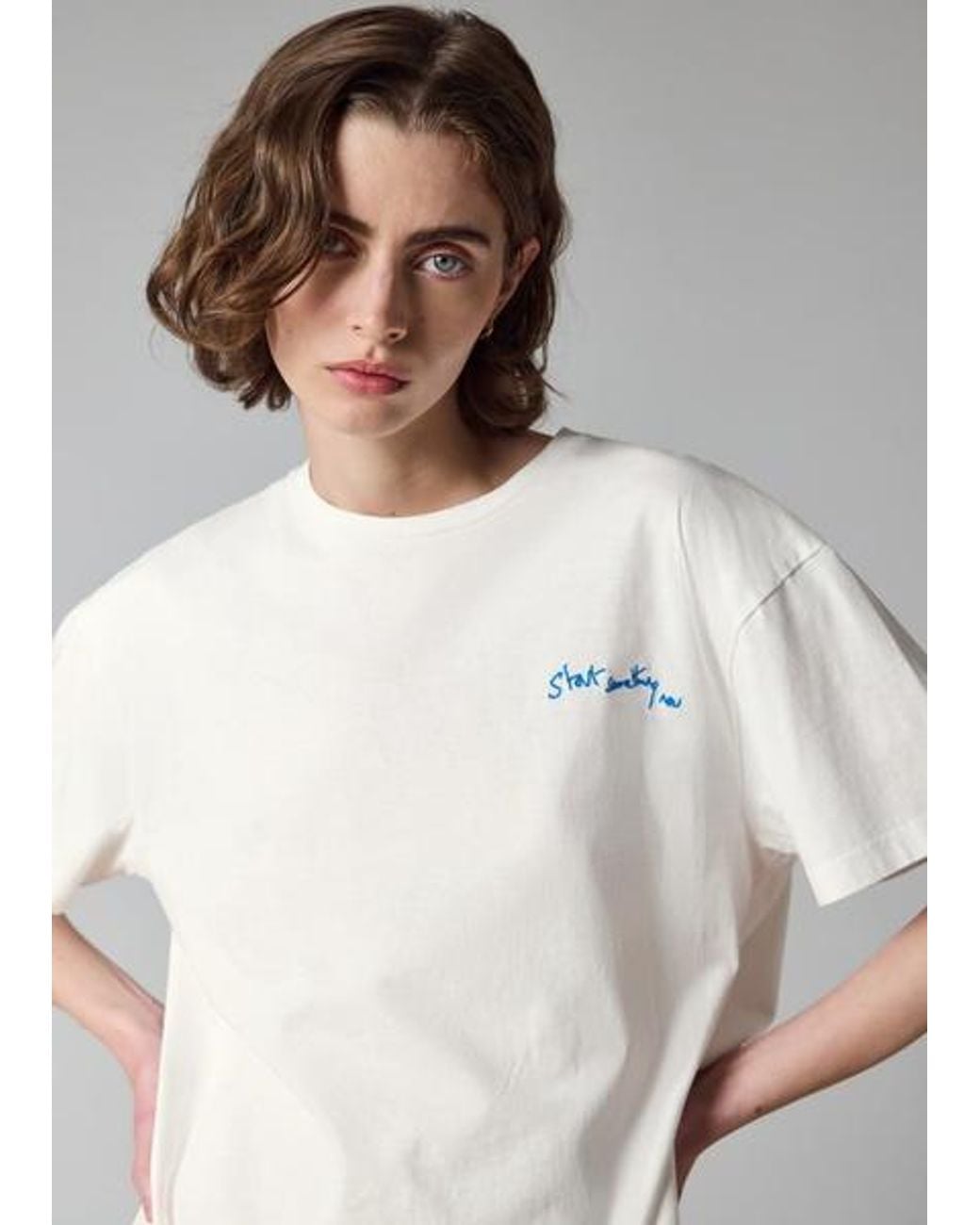 Paul Smith Gray Ecru 'Start Something New' T-Shirt