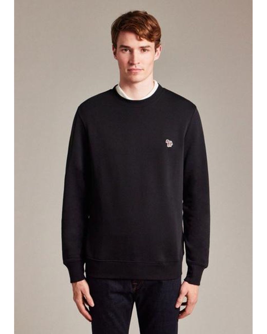 Paul Smith Blue Cotton Embroidered Zebra Logo Sweatshirt for men