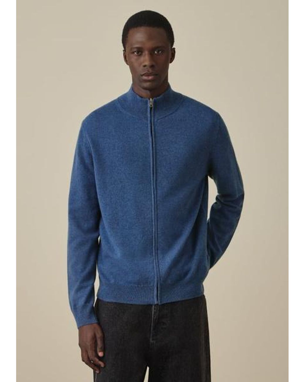 Paul Smith Blue Cashmere Zip Cardigan for men