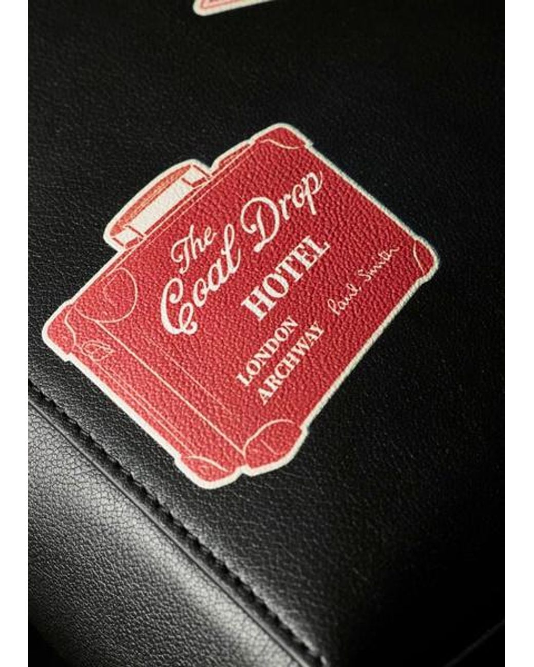 Paul Smith Black 'Hotel Stickers' Leather Folio for men