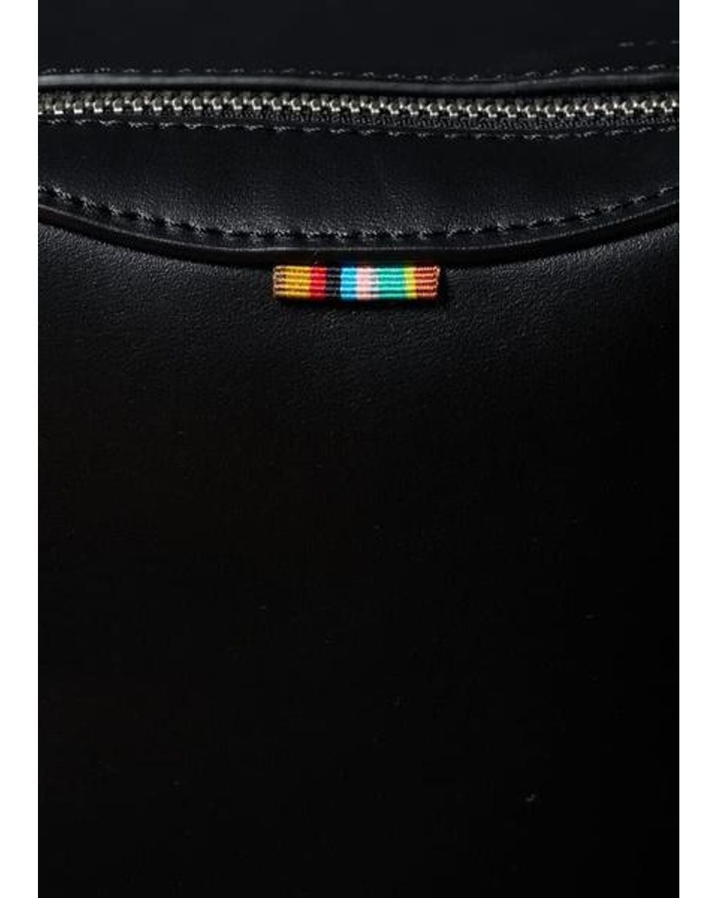 Paul Smith Black Signature Tab Leather Cross Body Pouch for men